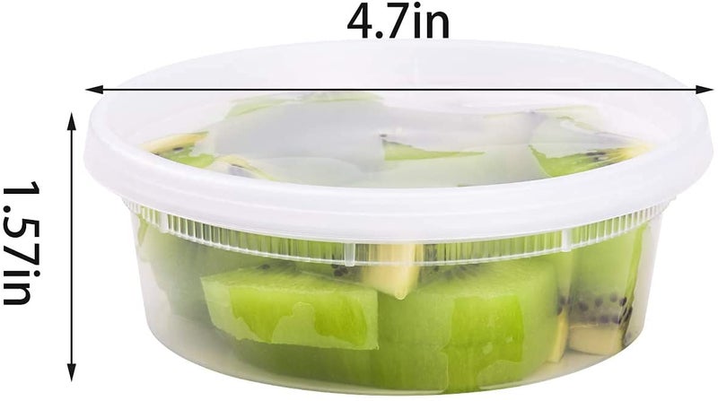 TashiBox [8oz-40 Sets Plastic Containers with Airtight Lids, Food Storage Containers, Deli, Slime, Soup, Meal Prep Containers | BPA Free | Stackable | Leakproof | Microwave/Dishwasher/Freezer Safe - Image 2