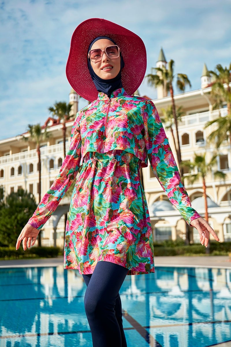 Remsa Mayo Remsa Swimsuit Remsa Fully Covered Hijab Swimsuit with Front Cover R112 Ayşe  - Image 4