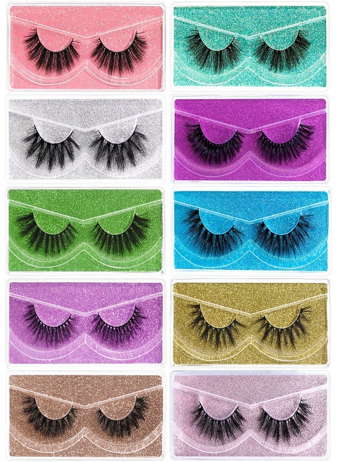 فاريد مجموعة رموش فاريد بالجملة، رموش كثيفة وطويلة، تشكيلة من 10 أنماط، 10 أزواج في عبوة فردية، رموش صناعية كثيفة من المنك بطول 10-18 مم، رموش صناعية قصيرة بمظهر طبيعي (النمط i - 10 أزواج). - Image 1