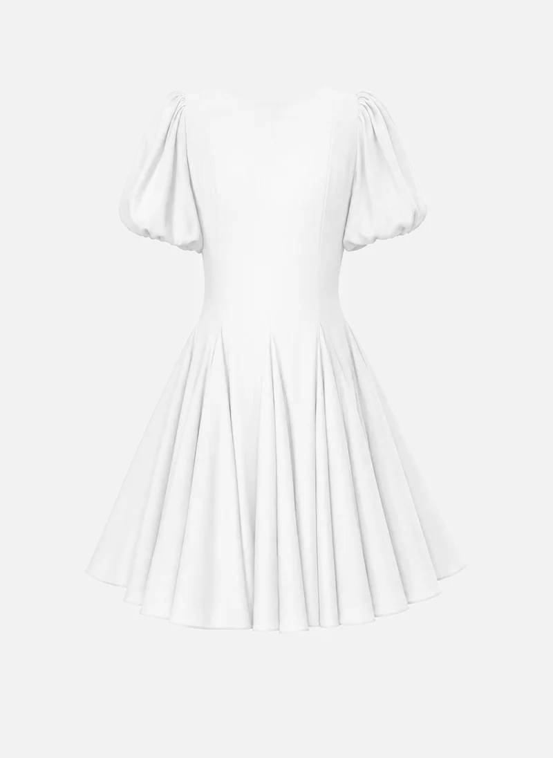 Lichi  Viscose mini dress with puff sleeves and voluminous skirt for Women | Best Price UAE