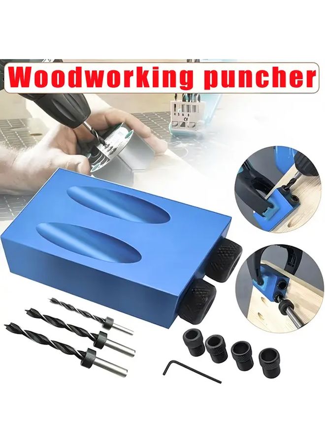 طقم أدوات تثبيت الجيوب الدقيقة بدقة 7 قطع، دليل الحفر بزاوية 15 درجة، محولات أداة 6 و8 و10 مم معدنية - Image 2