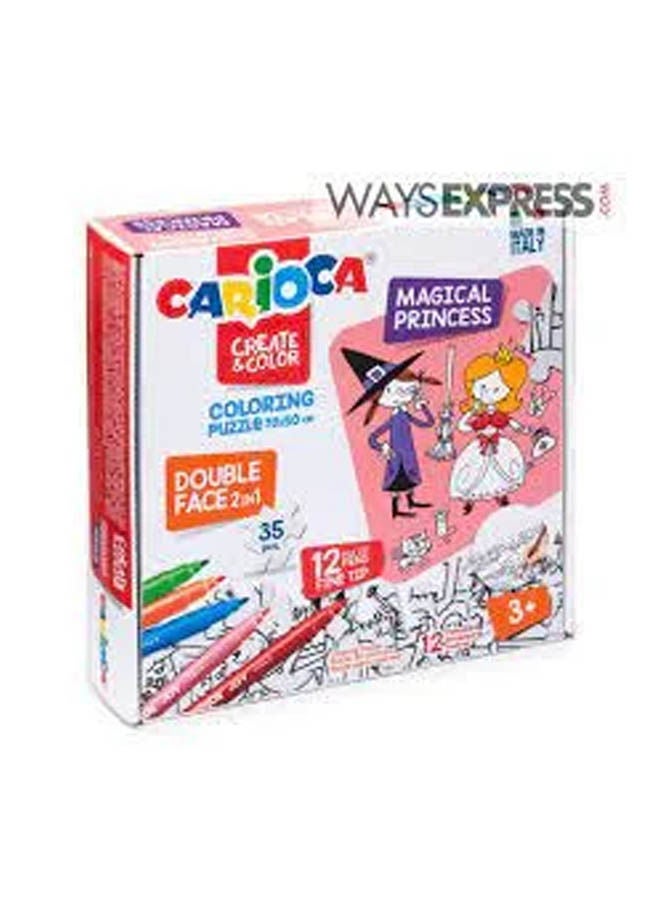 carioca Color Coloring Puzzle And Markers Multicolour 