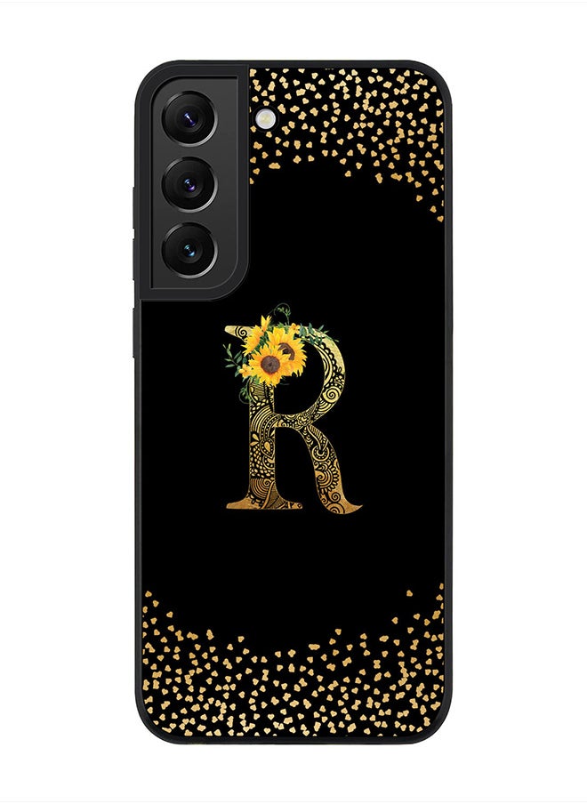 Stylizedd - Rugged Black edge case for Samsung Galaxy S21 5G, Soft Flexible Phone case Custom Monogram Initial Letter Mandala Floral Pattern Alphabet- R (Black) - Image 1