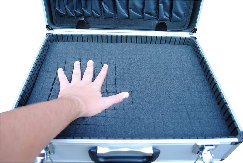 Vestil CASE-1814-FM Aluminum Tool Case - Foam Insert, 14" Length X 18" Width X 6" Height, 6 lbs. - Image 3
