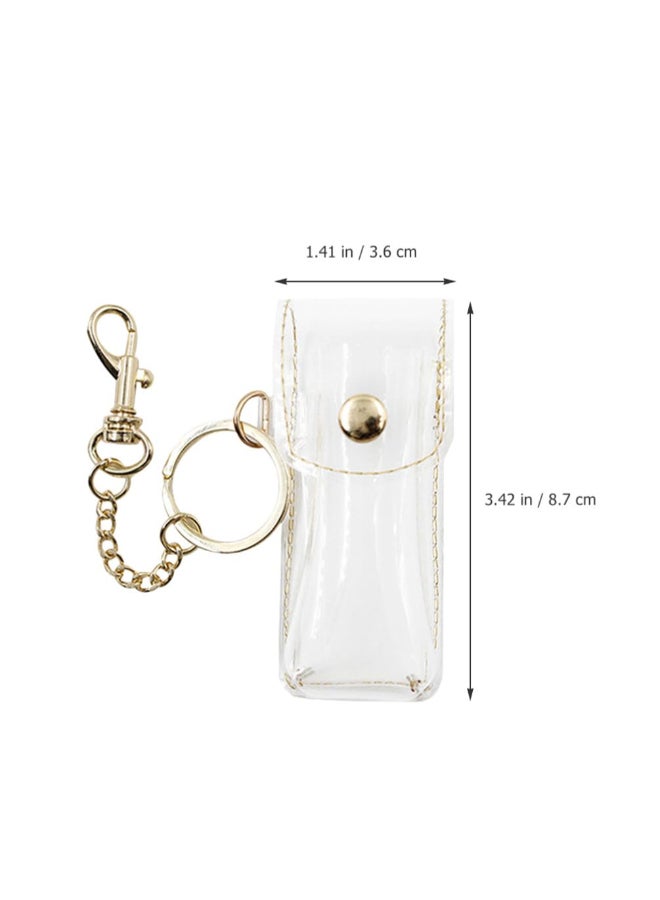PACKOVE Lipstick Holder Keychain Lipstick Pouch Keychain Lip Balm Holder Lip Balm Pouch Sleeve Key Chain Travel Case Case With Key Ring For Women Random Color - Image 4