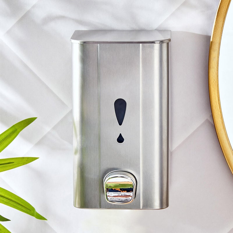 Home Centre Orion Petra Stainless Steel Wall Mounted Soap Dispenser - 600ml - Image 1