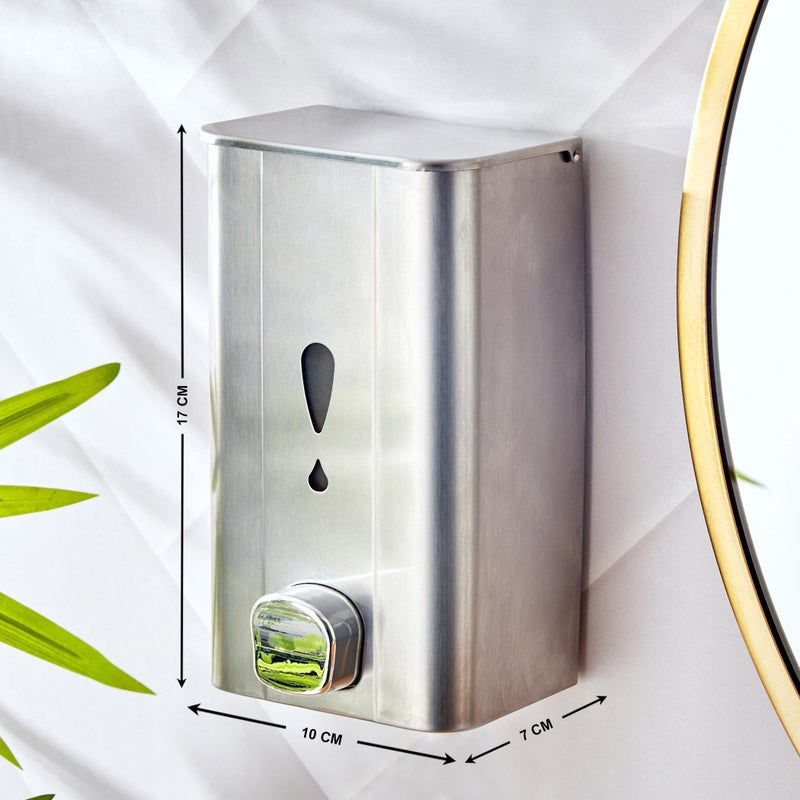 Home Centre Orion Petra Stainless Steel Wall Mounted Soap Dispenser - 600ml - Image 3