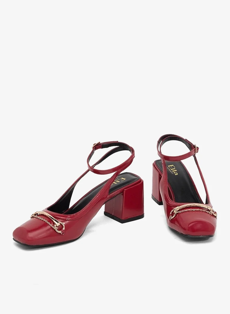 ELLA RED PATENT Sling Back Pump With Buckle for Women | Best Price UAE