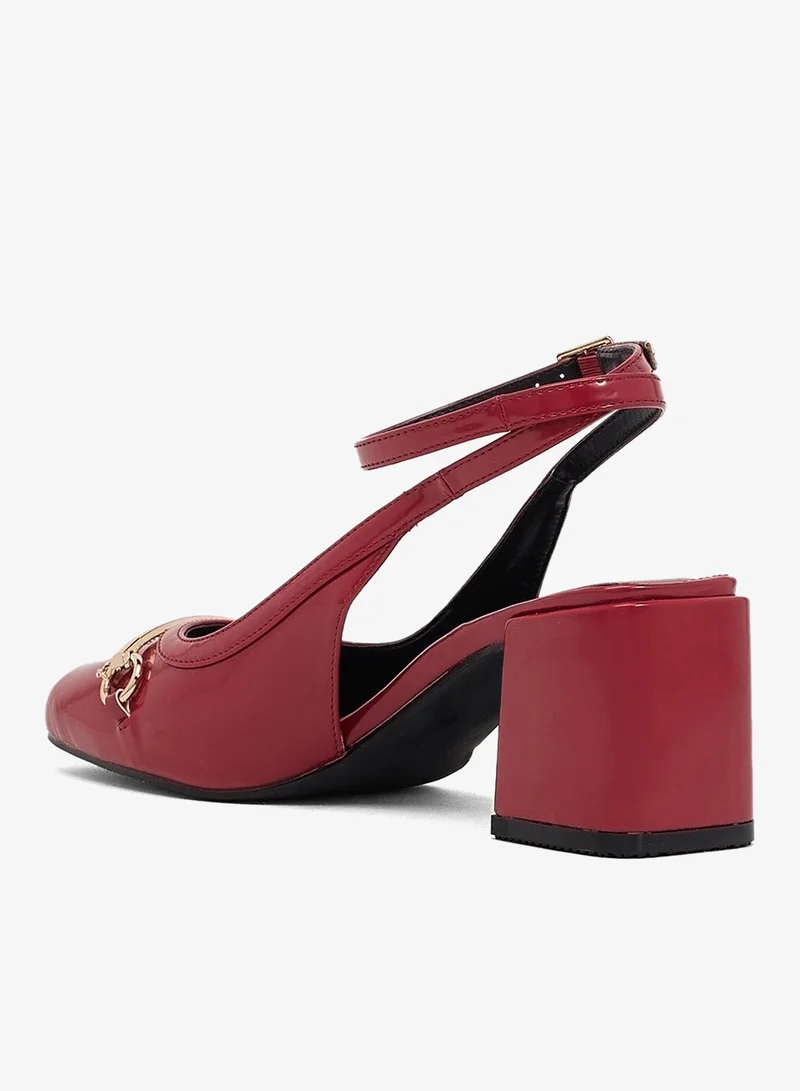 ELLA RED PATENT Sling Back Pump With Buckle for Women | Best Price UAE