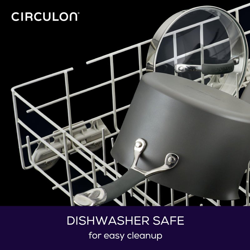 Circulon - 83906 Circulon Radiance Hard Anodized Nonstick Frying Pan / Fry Pan / Hard Anodized Skillet with Helper Handle - 14 Inch, Gray - Image 4