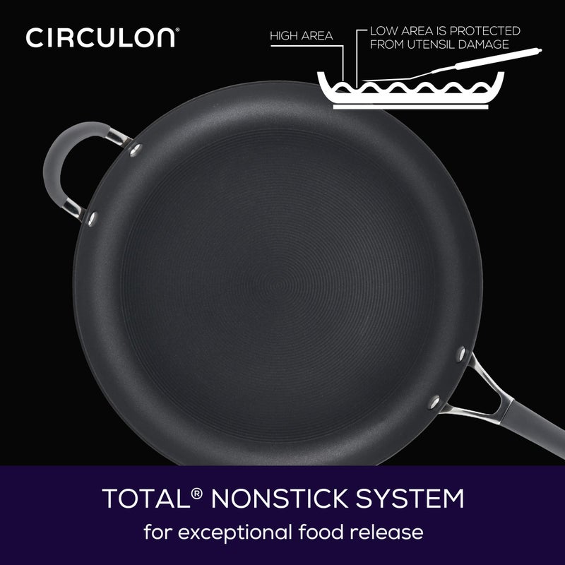 Circulon - 83906 Circulon Radiance Hard Anodized Nonstick Frying Pan / Fry Pan / Hard Anodized Skillet with Helper Handle - 14 Inch, Gray - Image 5