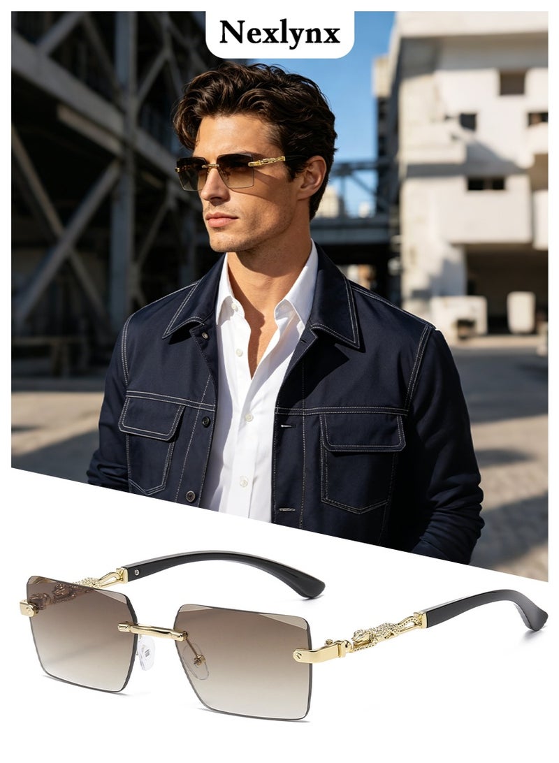 Nexlynx New Rimless Fashion Trend Sunglasses Personalized Sunglasses UV Protection Unisex - Image 1