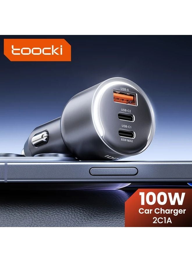 شاحن سيارة سيلفري غراي توكي 100 واط مزدوج منفذ USB C للشحن السريع للهواتف والأجهزة اللوحية وأجهزة اللابتوب - Image 2