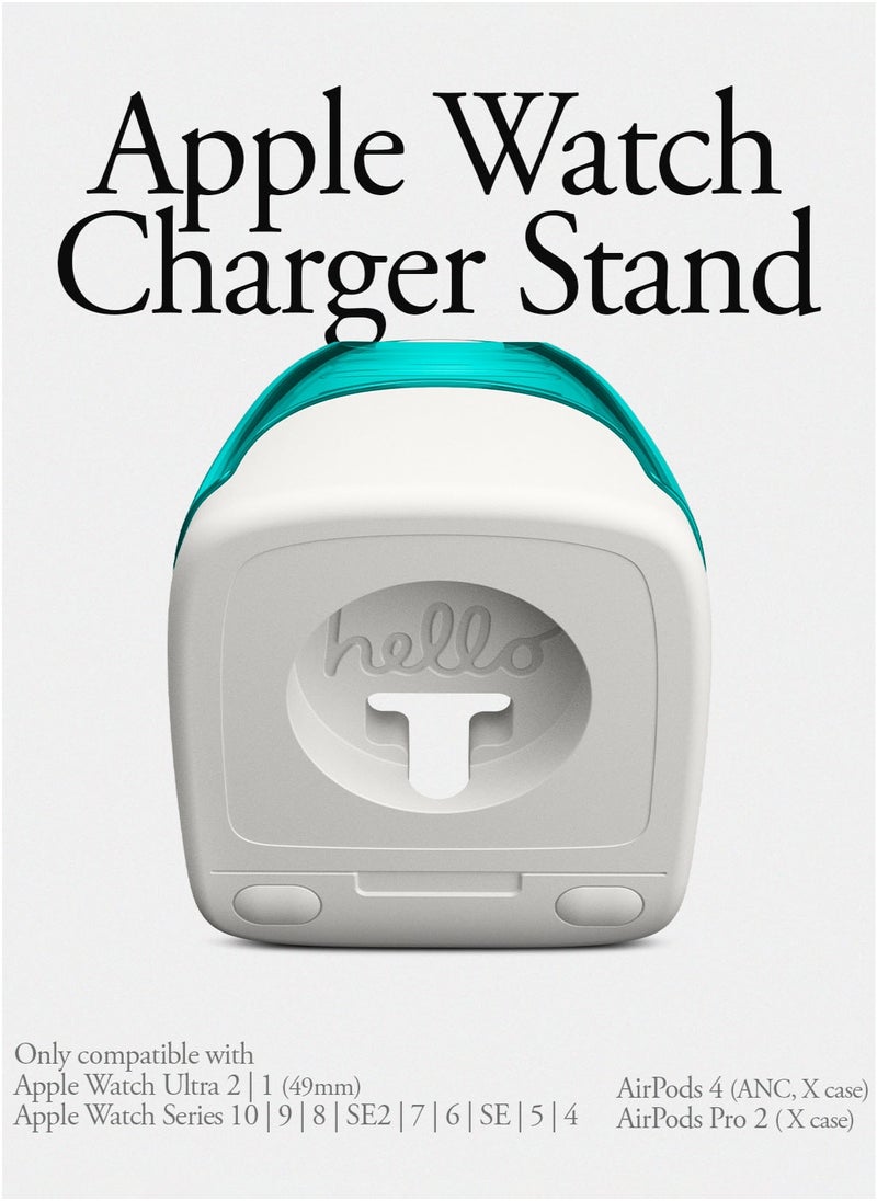 Spigen Classic C1 Apple Watch Charger Stand for Apple Watch Ultra 2/1, Series 10/9/8/SE2/7/6/SE/5/4 (49mm,46mm,45mm,44mm,42mm,41mm,40mm) - Bondi Blue  - Image 2