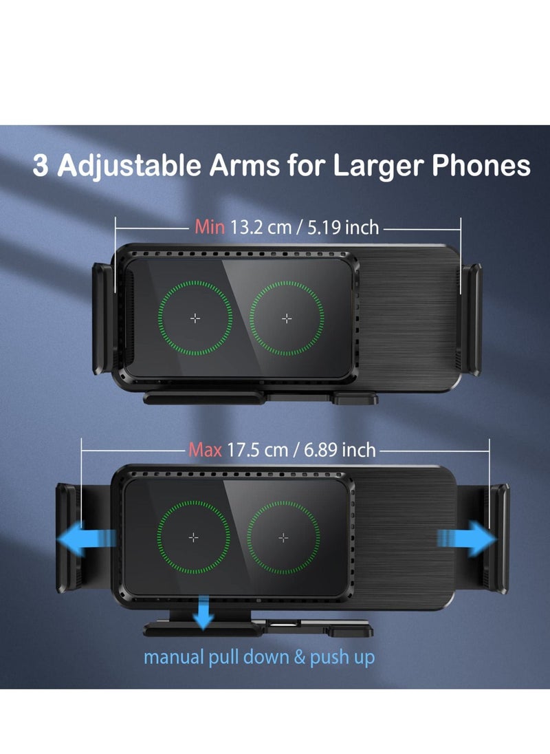 Y&D - Wireless Car Charger for Galaxy Z Fold 3 Mount, Phone Holder Mount Dashboard Air Vent Windshield Compatible with Samsung Flip 3/S21 Ultra, iPhone 13/13 Pro Max/12, Gogle Pixel 6 - Image 1