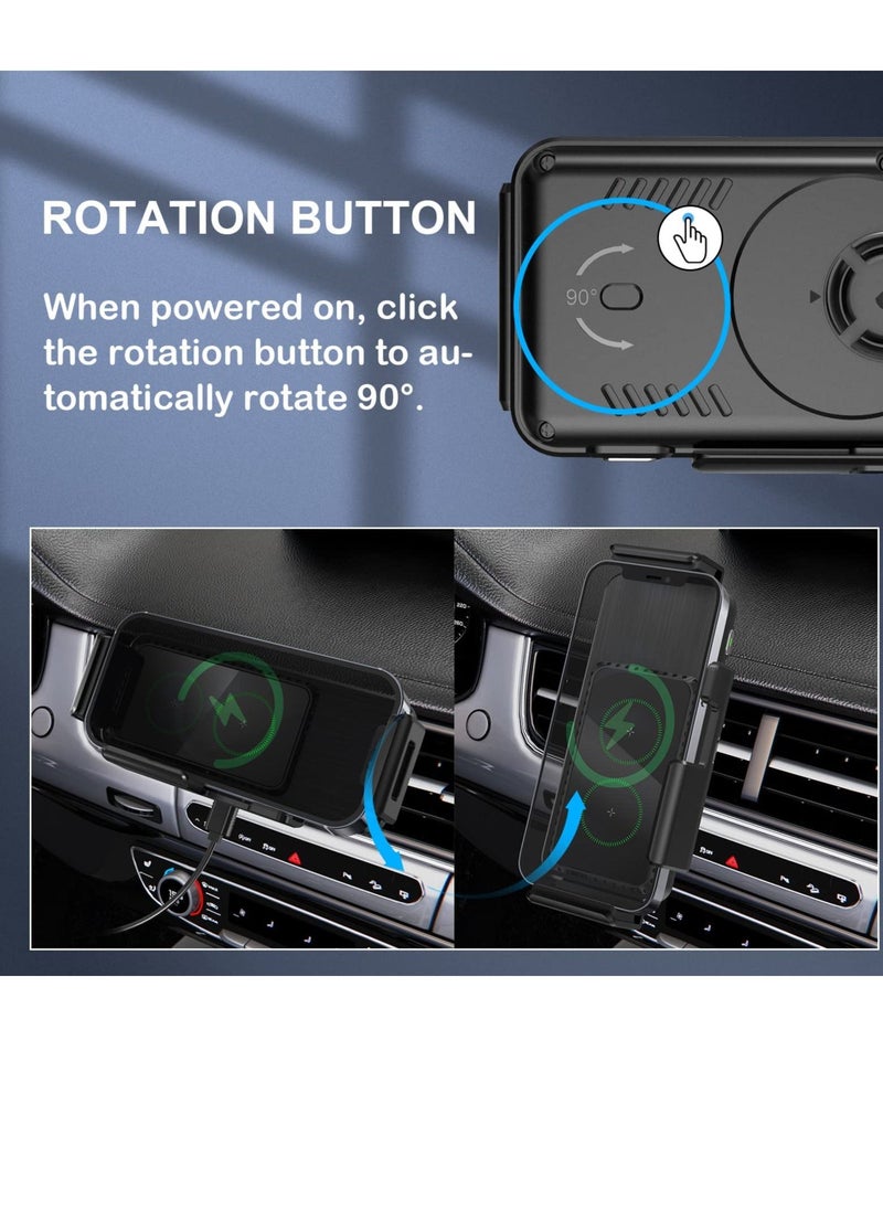 Y&D - Wireless Car Charger for Galaxy Z Fold 3 Mount, Phone Holder Mount Dashboard Air Vent Windshield Compatible with Samsung Flip 3/S21 Ultra, iPhone 13/13 Pro Max/12, Gogle Pixel 6 - Image 1