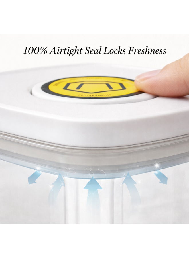 Homesmiths Airtight 2.5L Square Storage Canister with Pop-Up Lid, L 22.5 x B 15.5 x H 9 cm | Clear BPA-Free Kitchen & Pantry Organizer for Dry Goods, Snacks, Coffee, Rice & Flour - Image 3