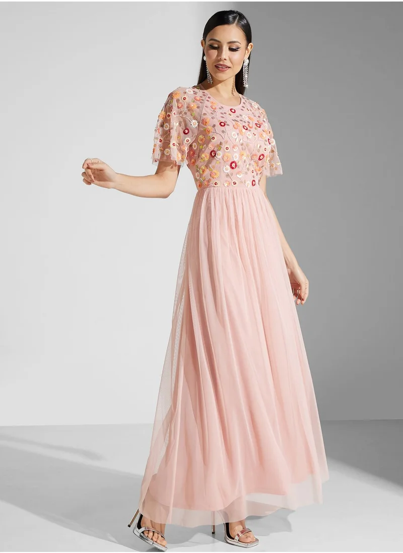 Namshi x Floral Embroidered Dress