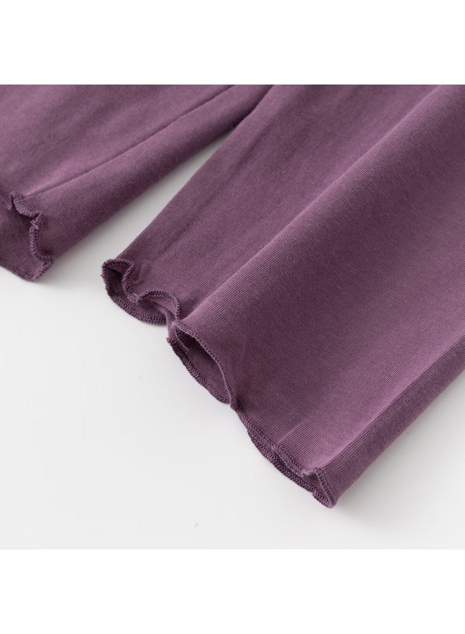 Top melon Dingguagua Women's Spring Summer Pure Cotton V-neck Long Sleeve Pajama Set Meadow Purple 170 - Image 4