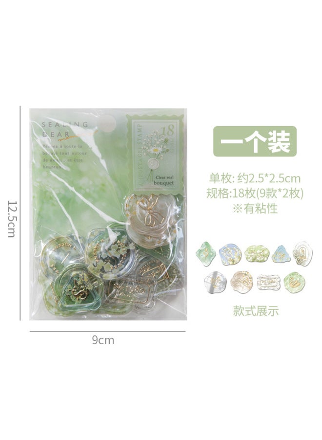 Planwith Gilding Candy Fire Paint Seal Stickers Special-shaped Three-dimensional Epoxy Hand Account Decorative Stickers Envelope Sealing Fire Paint Stickers - Image 1