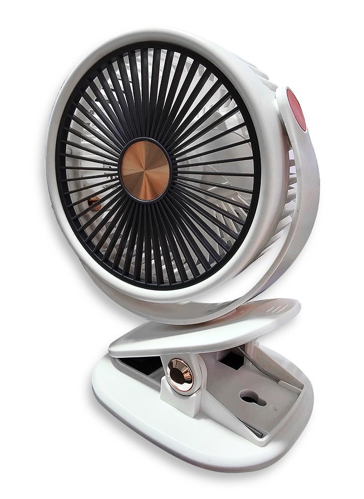 Generic - Portable Mini Fan USB Rechargeable Cute 4W Small Electric Fan For School ( White ) - Image 1