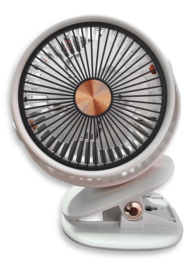 Generic - Portable Mini Fan USB Rechargeable Cute 4W Small Electric Fan For School ( White ) - Image 1
