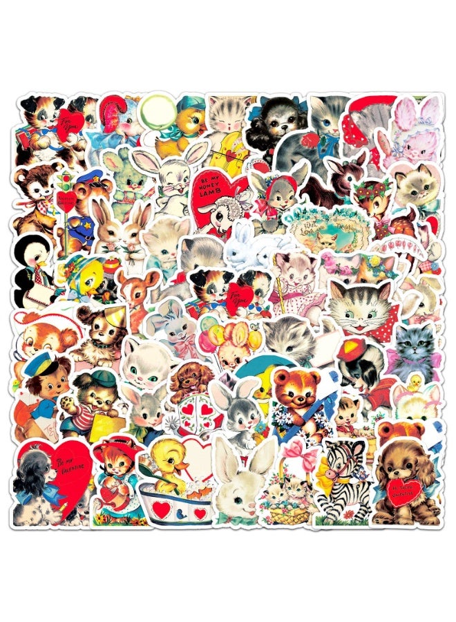 NIBEMINENT 66 Pcs Retro Cartoon Hand Account Deco Kit Waterproof Stickers, High Definition Printing Bright Colors, Suitable for Laptop Skateboard Luggage Water Bottle Guitar DIY - Image 2