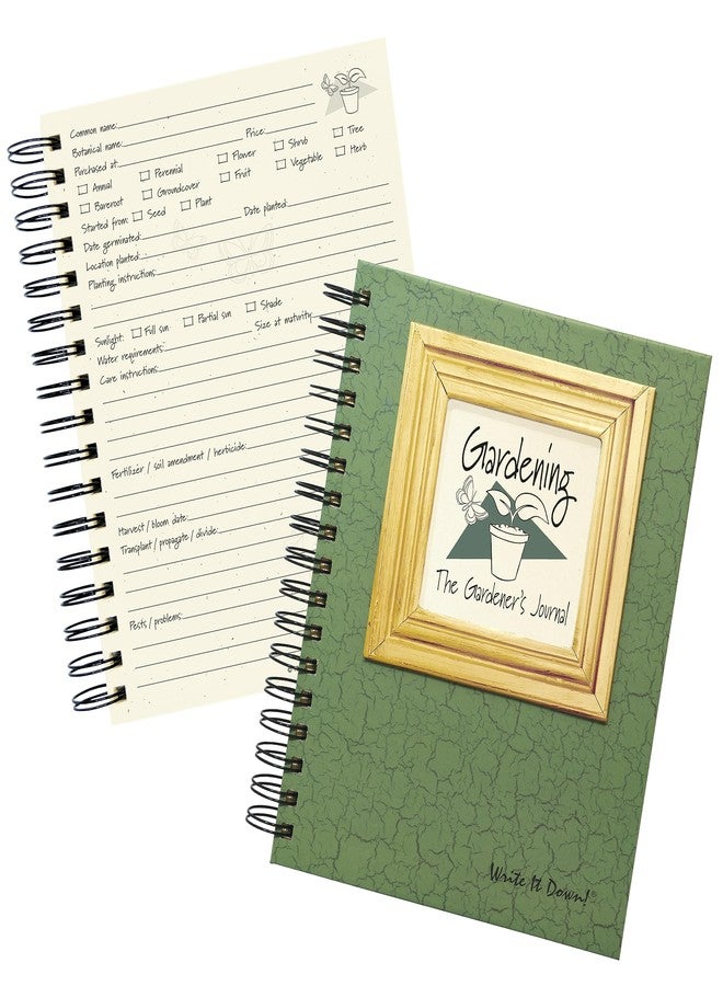 Write it Down series by Journals Unlimited, Series Guided Journal, Gardening, The Gardener's Journal, Full-size 7.5"x 9", Green Hard Cover, Made in USA - Image 1