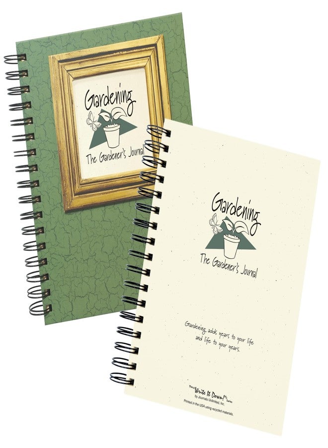 Write it Down series by Journals Unlimited, Series Guided Journal, Gardening, The Gardener's Journal, Full-size 7.5"x 9", Green Hard Cover, Made in USA - Image 3