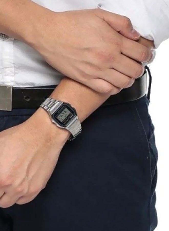 Water Resistant Digital Watch, Square Quartz Watch with Stainless Steel Strap, Classic Digital Display Quartz Silver Watch 35mm - Image 3