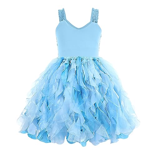 Suppromo Blue Tutu Dress for Girls Birthday Party Kids Sparkly Sequin Tulle Fancy Fairy Princess Dress for Toddler Girls Prom Sneaker Ball Gowns Pageant Wedding Formal Graduation Christmas Costume 10T - Image 3