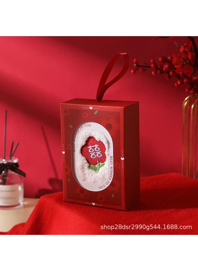 Coral Fleece Hand Gift Towel Wedding Gift Box With Bear Towel Festive Gift Creative Gift
