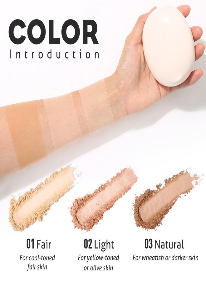 UCANBE 2-in-1 Pressed Face Powder & Foundation Makeup, Matte Oil Control Flawless Setting Powder, Korean Makeup,Waterproof Long Lasting Finishing Powder (Natural) - Image 2