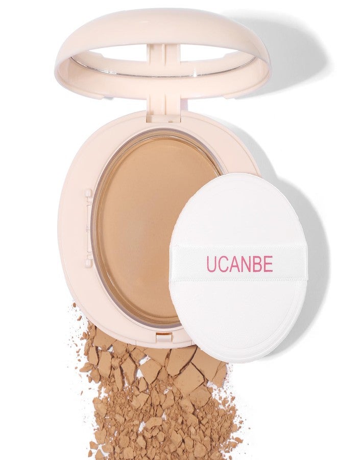 UCANBE 2-in-1 Pressed Face Powder & Foundation Makeup, Matte Oil Control Flawless Setting Powder, Korean Makeup,Waterproof Long Lasting Finishing Powder (Natural) - Image 1
