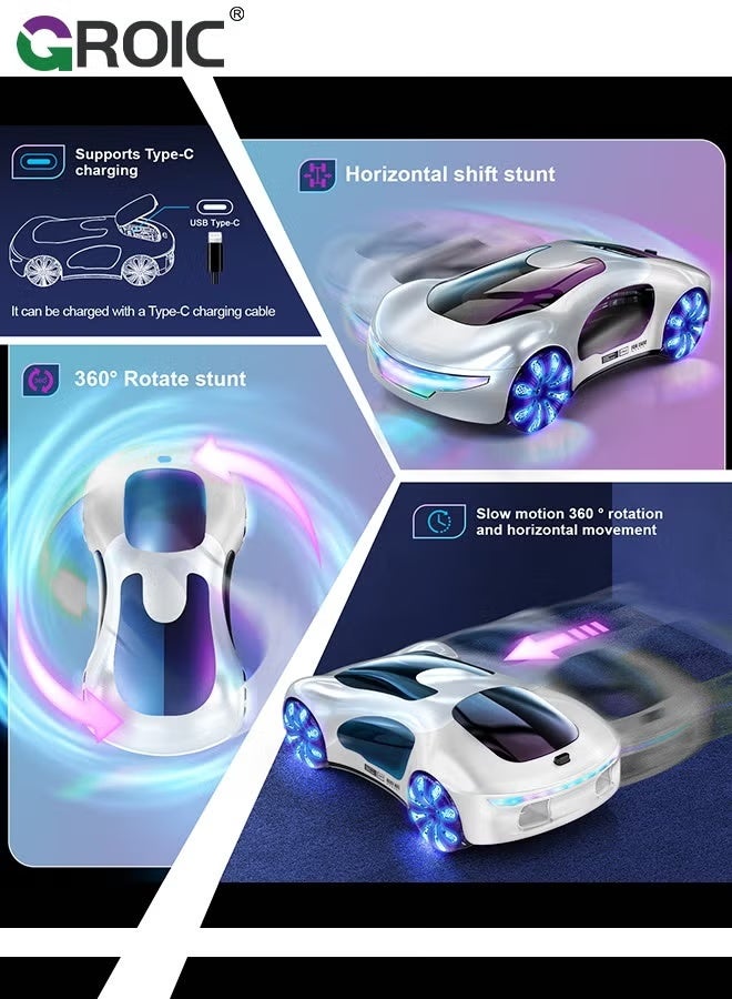 GROIC Futuristic Remote Control Car, Gesture Sensing Rc Stunt Car with Light Spray & Sound, 360° Rotate 2.4GHz RC Cars Toy for Kids,Gesture Control Remote Control Car - Image 2
