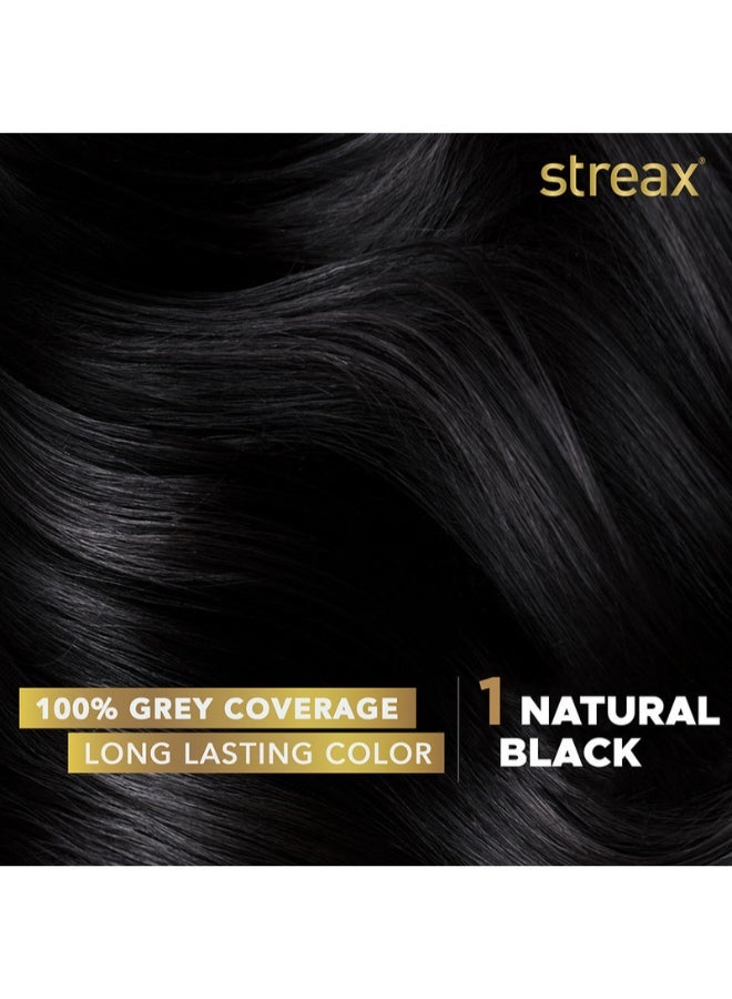 Streax Cream Hair Color Natural Black 1 - Image 2