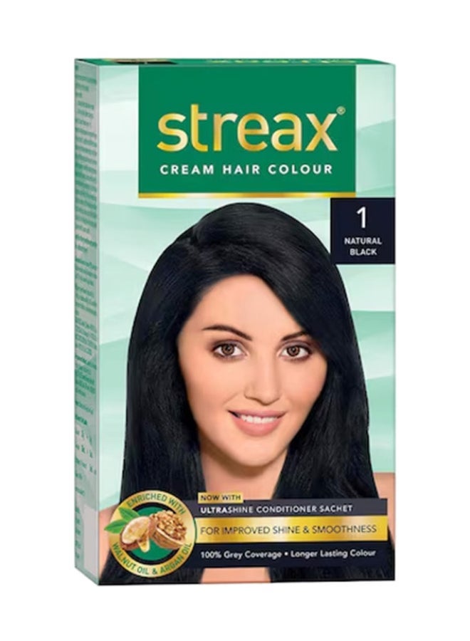 Streax Cream Hair Color Natural Black 1 - Image 1