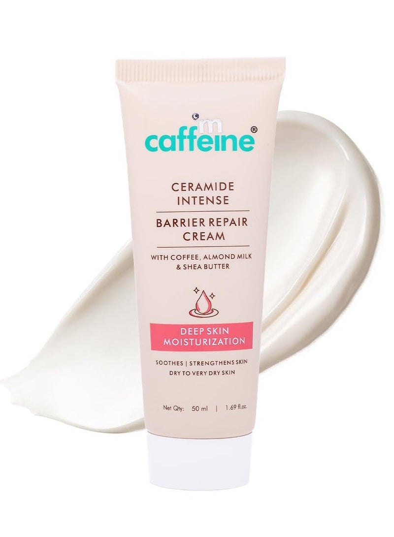 إم كافيين كريم إصلاح الحاجز المكثف بالسيراميد من mCaffeine | ترطيب عميق للبشرة يدوم 72 ساعة | يصلح ويقوي البشرة | مرطب مهدئ وكريمي للبشرة الجافة إلى الجافة جداً | مناسب للرجال والنساء - 50 مل - Image 1