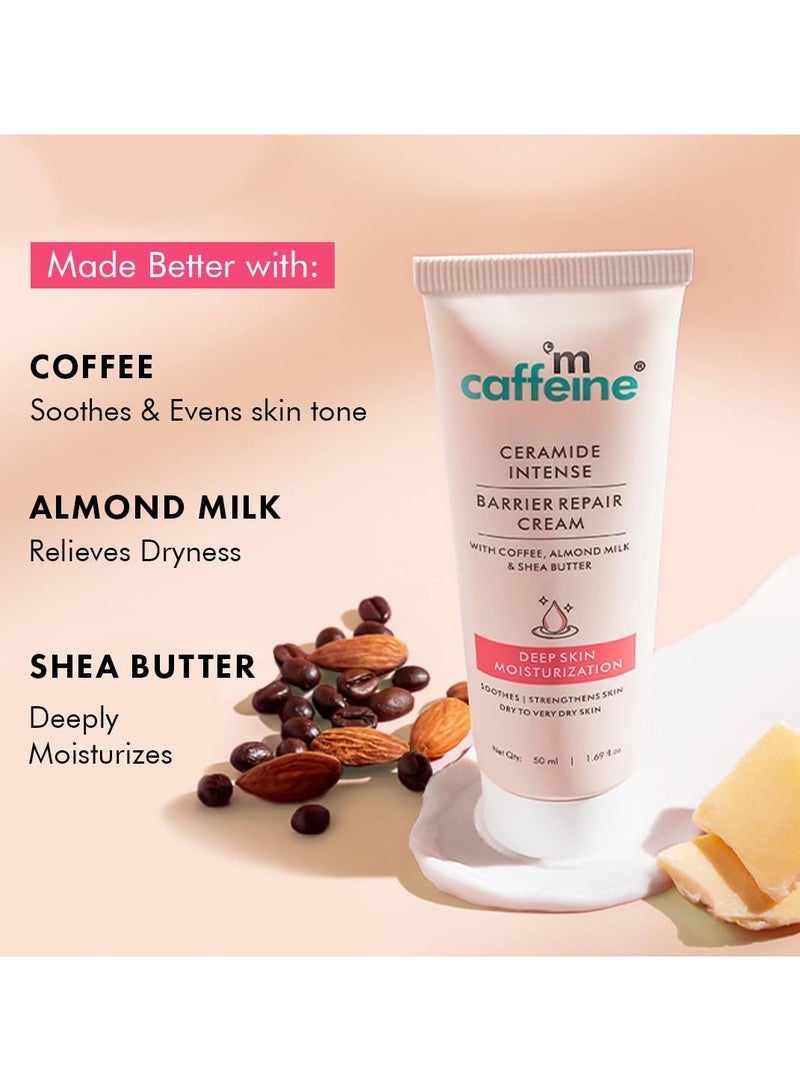إم كافيين كريم إصلاح الحاجز المكثف بالسيراميد من mCaffeine | ترطيب عميق للبشرة يدوم 72 ساعة | يصلح ويقوي البشرة | مرطب مهدئ وكريمي للبشرة الجافة إلى الجافة جداً | مناسب للرجال والنساء - 50 مل - Image 4