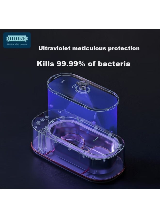 Oidire German Ultrasonic Cleaner Eyeglass Cleaning Machine Automatic Portable Household elry Watch Strap Denture Makeup Brush Cleaner Odi-cs06 Sterilization Model - Image 1