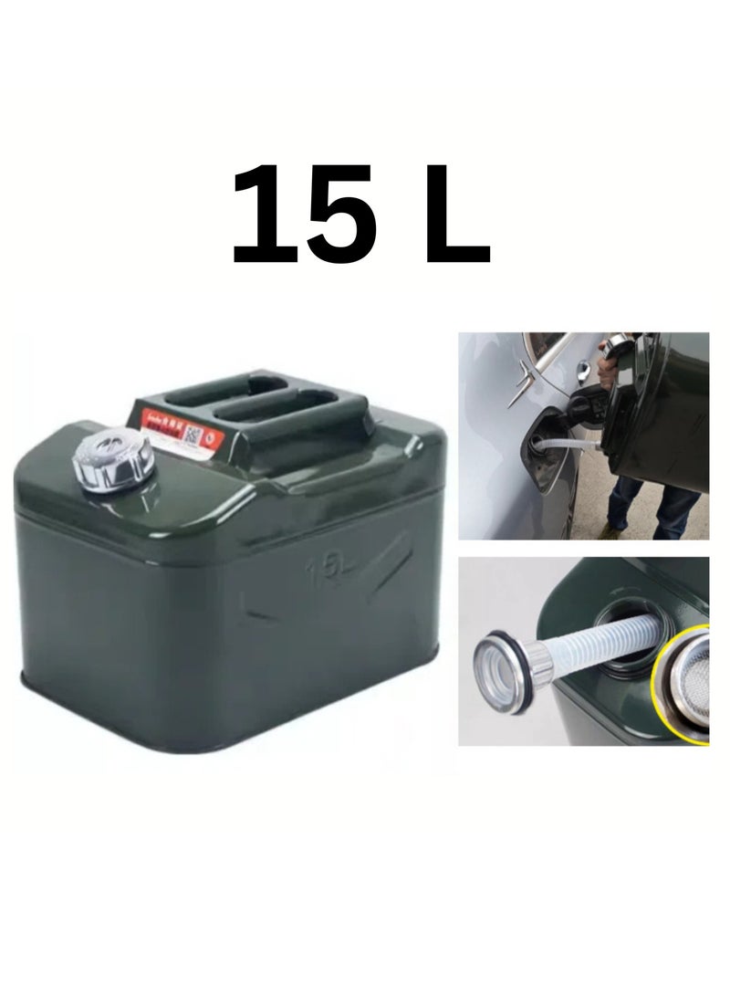 بوناي أسطوانة زيت مربعة سعة 10 لتر، 15 لتر، 20 لتر مع فولاذ مقاوم للتسرب ومقاوم للصدأ ومتين للتخييم ورحلات الطريق في حالات الطوارئ والمزيد من تخزين الوقود والنقل - Image 3