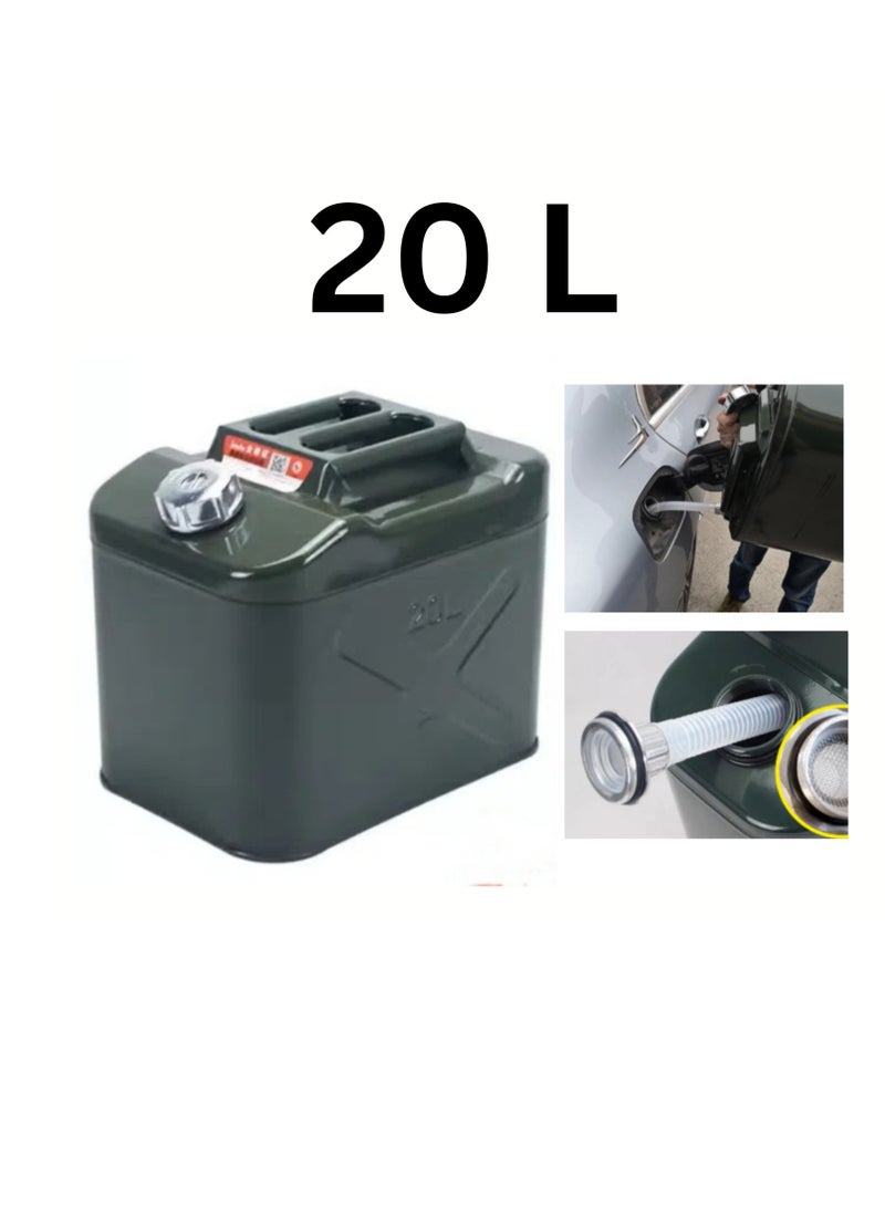 بوناي أسطوانة زيت مربعة سعة 10 لتر، 15 لتر، 20 لتر مع فولاذ مقاوم للتسرب ومقاوم للصدأ ومتين للتخييم ورحلات الطريق في حالات الطوارئ والمزيد من تخزين الوقود والنقل - Image 4