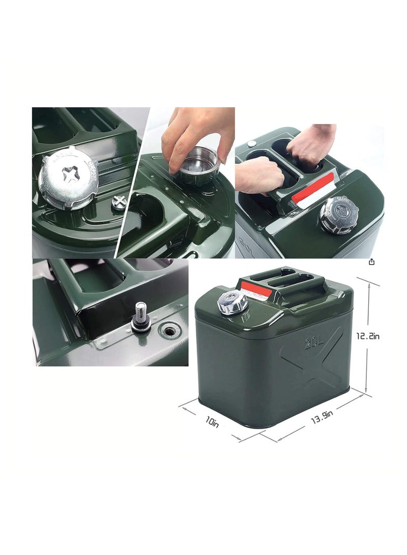 بوناي أسطوانة زيت مربعة سعة 10 لتر، 15 لتر، 20 لتر مع فولاذ مقاوم للتسرب ومقاوم للصدأ ومتين للتخييم ورحلات الطريق في حالات الطوارئ والمزيد من تخزين الوقود والنقل - Image 5