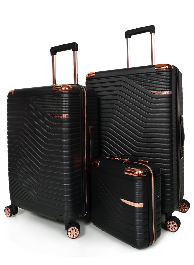 مورانو شنط سفر من مورانو للجنسنين مجموعة من 4 قطع طقم حقائب سفر لون أسود مقاسات 28''-24''-20''-12'' إنش - Image 2