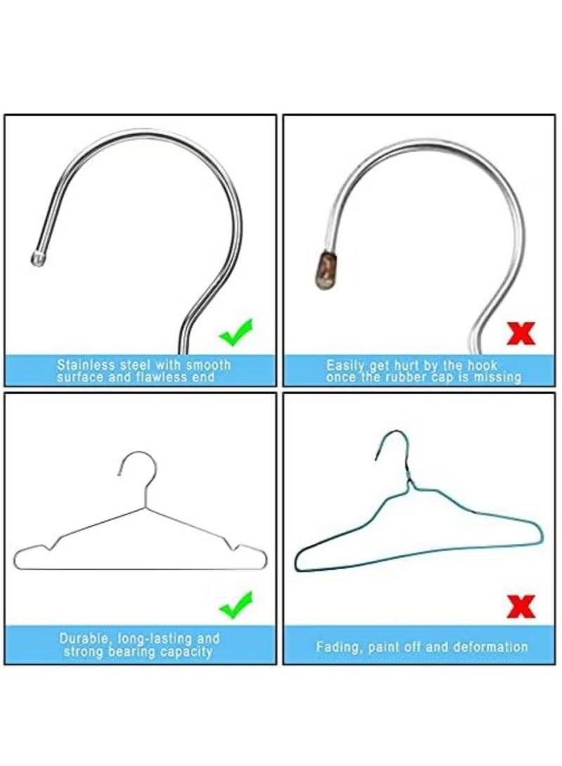 ZAYVA 30 Pack Heavy Duty Wire Coat Hangers - Stainless Steel Clothes Hangers with Non-Slip Grooves, Strong & Durable for Suits, Coats, Dresses, Jackets, Pants & Formal Wear - Image 4