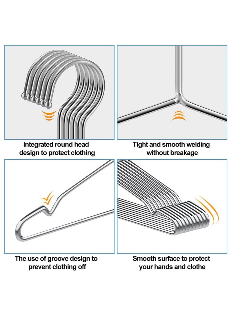 ZAYVA 30 Pack Heavy Duty Wire Coat Hangers - Stainless Steel Clothes Hangers with Non-Slip Grooves, Strong & Durable for Suits, Coats, Dresses, Jackets, Pants & Formal Wear - Image 3