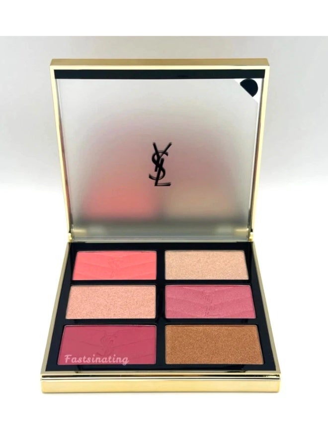 Yves Saint Laurent YSL Couture Face Palette Golden Oasis Limited Edition – Blush & Highlighter Palette with 6 Luxury Face Shades - Image 2