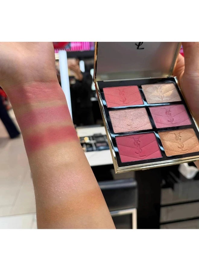 Yves Saint Laurent YSL Couture Face Palette Golden Oasis Limited Edition – Blush & Highlighter Palette with 6 Luxury Face Shades - Image 4