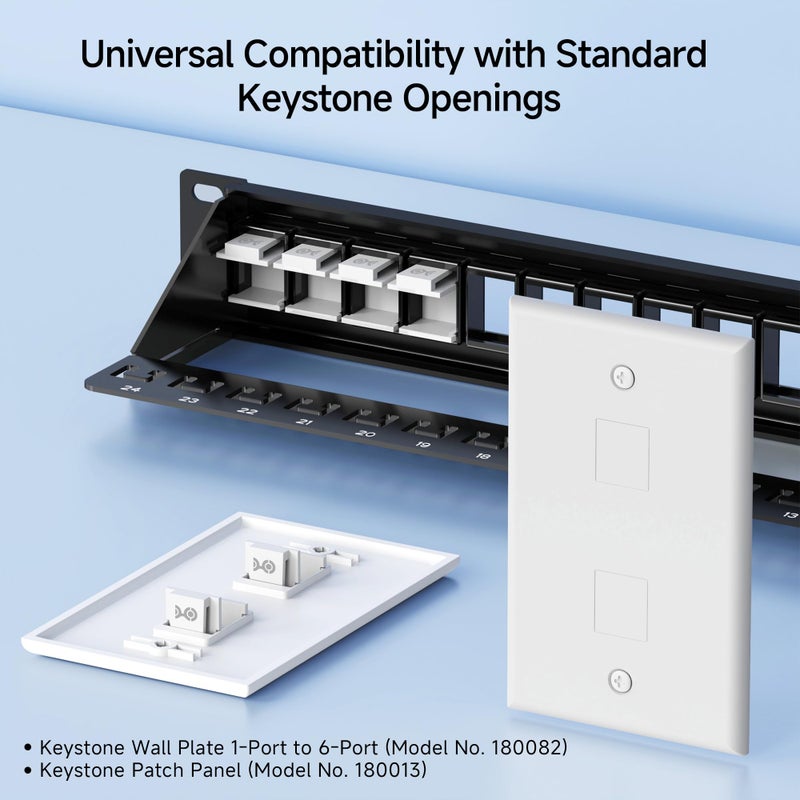 Cable Matters 20-Pack Blank Keystone Jack Inserts in White, Blank Inserts for Keystone Wall Plates/Patch Panels - Image 3
