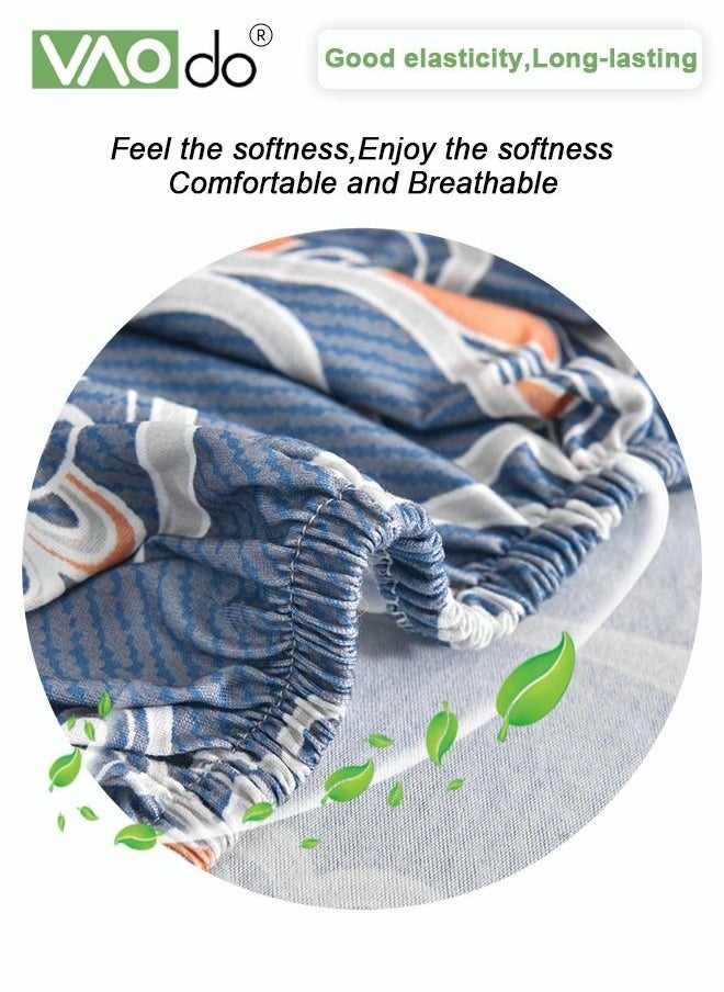 VAOdo - High Elastic Sofa Cover 3 Seat Universal All Inclusive Sofa Cover Fresh Blues Setable For All Seasons Difficult To Pilling Fine Soft Material High Color Fastness Fine Wrapped Sofa Cover - Image 1